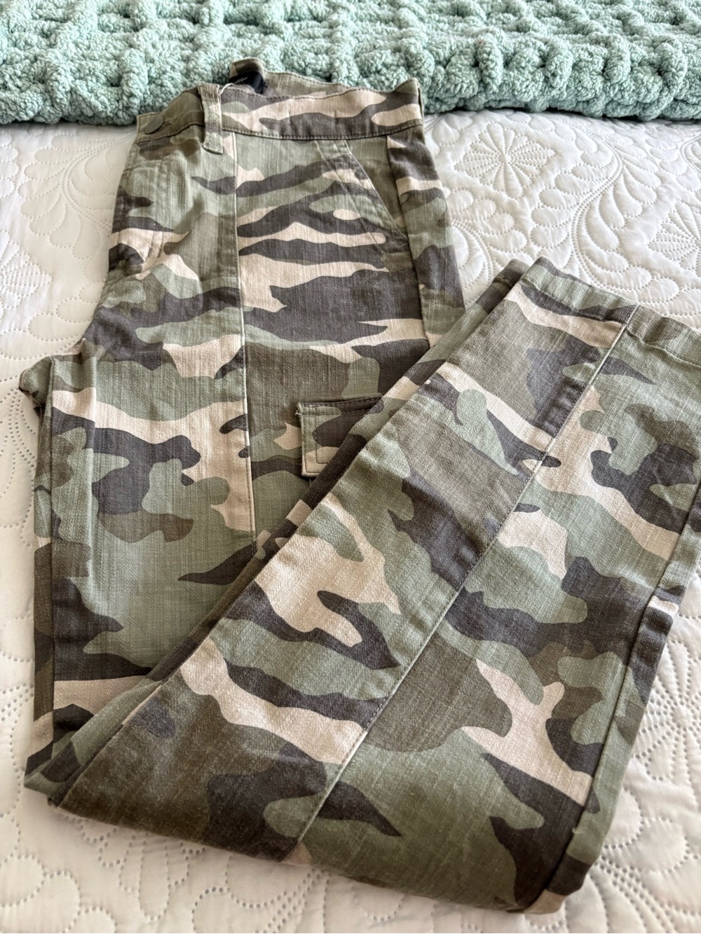 J. Crew Women's Straight-Leg Jeans - Green Camouflage